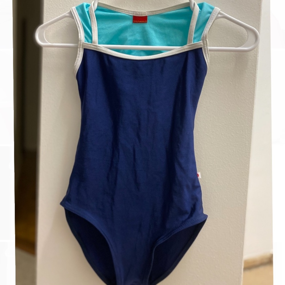 Yumiko Blue and White Becky Leotard